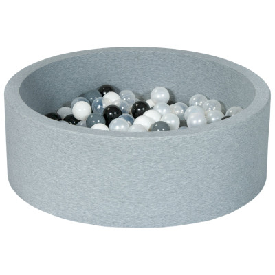 Piscina rotonda grigia per bambini con 150 palline colorate Piscina rotonda grigia per bambini con 150 palline colorate